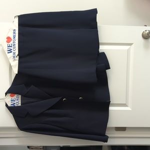 Navy suit with skirt